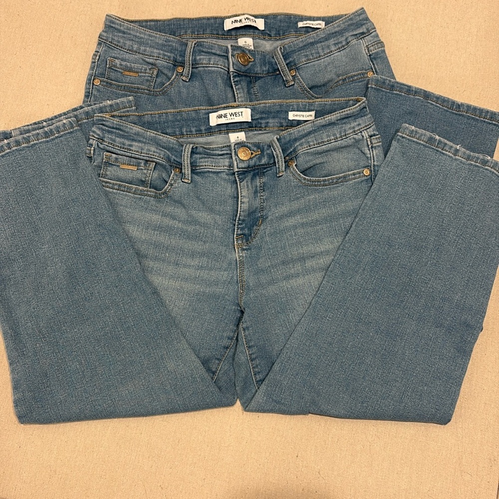 2 pair of Nine West Light Blue Capri Jeans, size 4 and size 6